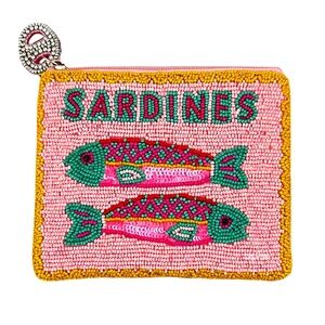 Lily Posh Beaded Sardines Coin Purse, Sardine Bag, Carnivore Fish